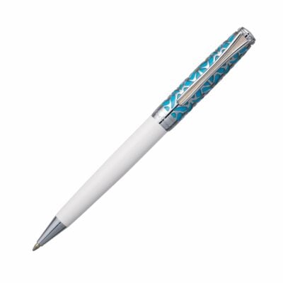 PC2023BP Splendid Ball Pen - Semi Blue/White/Chrome <BR> 原子筆