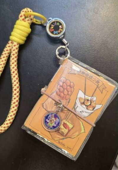 Petite Muse pocket watercolour book open pages with cord buckle lanyard reel